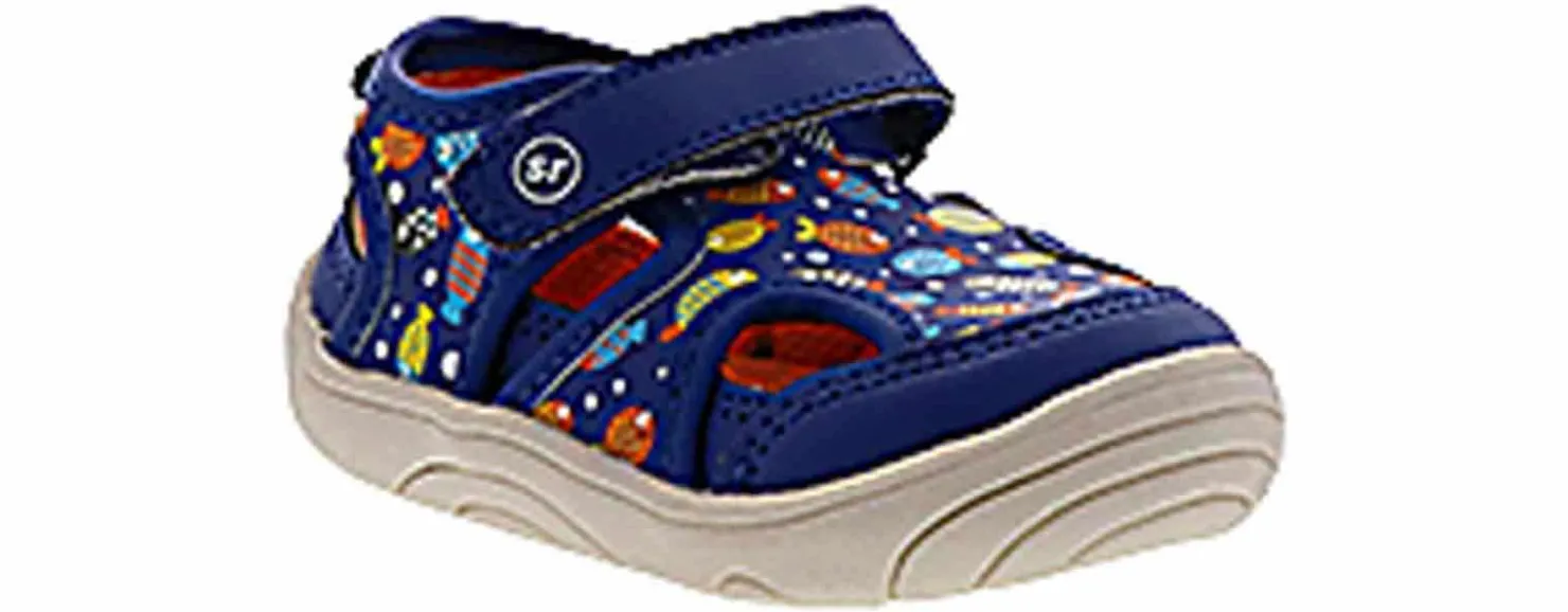 Casual|Sandals|STRIDE RITE Wave Multi Fish 360 Infant Boys’ (3-6) Water Friendly Casual Shoe Blue