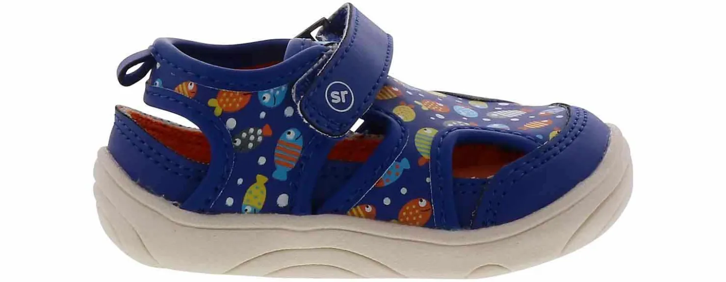 Casual|Sandals|STRIDE RITE Wave Multi Fish 360 Infant Boys’ (3-6) Water Friendly Casual Shoe Blue