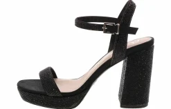 Heeled Sandals|Special Occasion|SUGAR Valentia Stones Women’s Fashion Heel Black