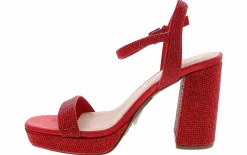 Heeled Sandals|Special Occasion|SUGAR Valentia Stones Women’s Fashion Heel Red