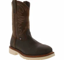 Safety Toe Boots|Slip Resistant|THOROGOOD American Heritage 11-inch Men’s Steel Toe Work Boot Brown