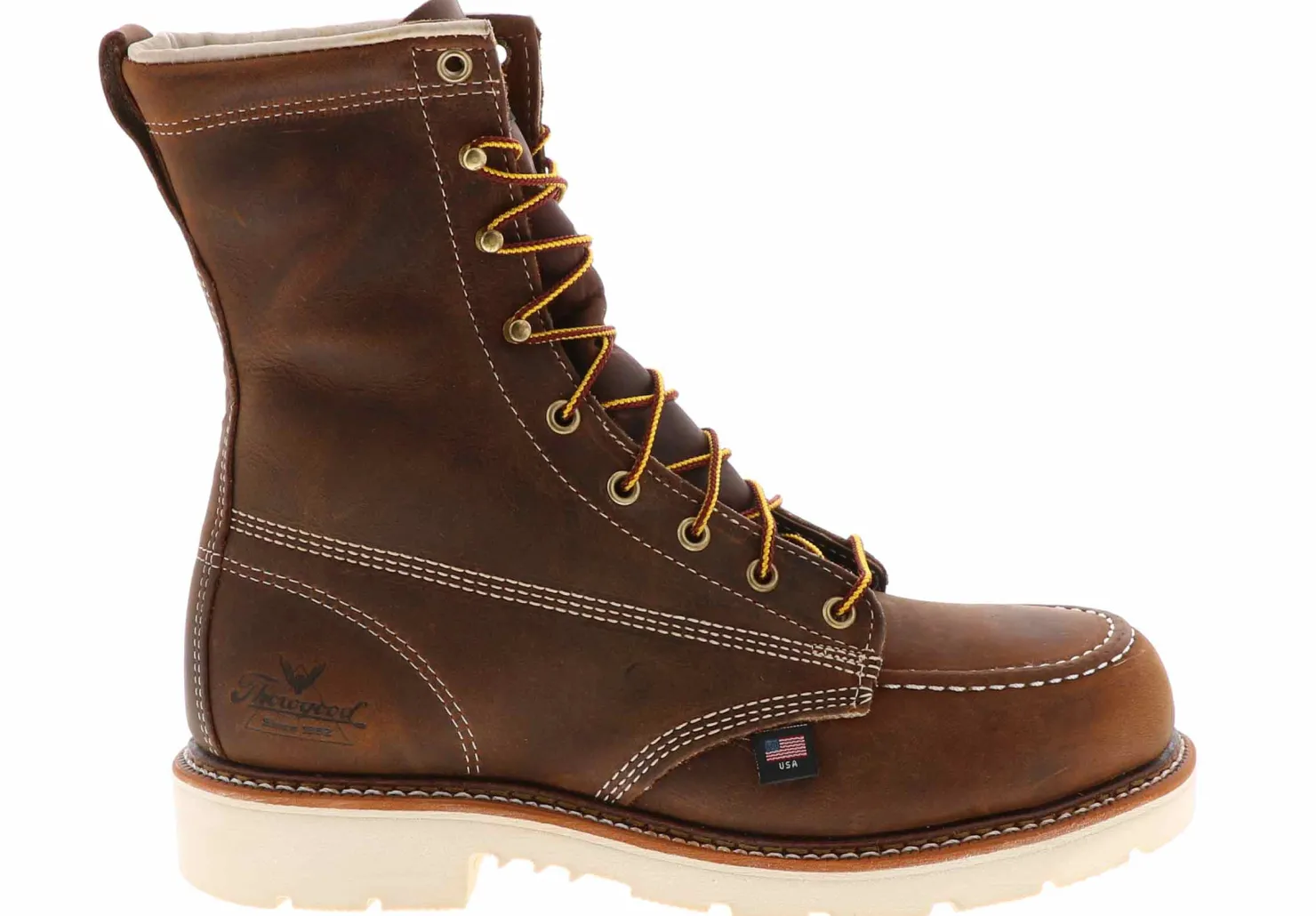 Safety Toe Boots|Slip Resistant|THOROGOOD American Heritage Men's Steel Toe Work Boot Brown