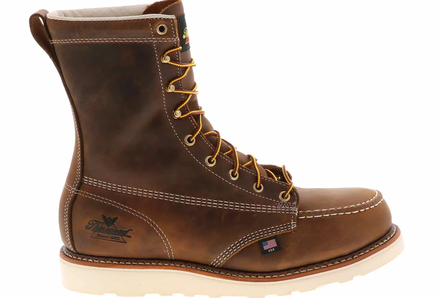 Safety Toe Boots|THOROGOOD American Heritage Men's Wide-Width Steel Toe Work Boot Brown