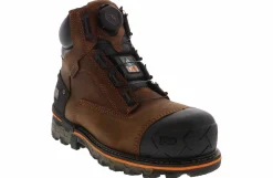 Safety Toe Boots|Slip Resistant|TIMBERLAND PRO Timberland 6 In Boondock Men’s Composite Toe Work Boot Brown