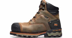 Safety Toe Boots|Slip Resistant|TIMBERLAND PRO Boondock Men's Composite Toe Work Boot Brown