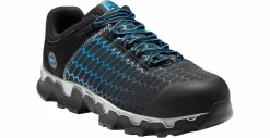 Safety Toe Athletics|Slip Resistant|TIMBERLAND PRO Powertrain Blue Men's Alloy Toe Work Shoe Black