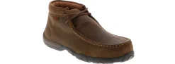 Safety Toe Athletics|Slip Resistant|TWISTED X Driving Moccasin Women's Steel Toe Work Shoe Brown