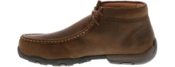 Safety Toe Athletics|Slip Resistant|TWISTED X Driving Moccasin Women's Steel Toe Work Shoe Brown
