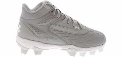 Athletic & Sneakers|Athletics & Sneakers|UNDER ARMOUR Leadoff Mid RM 3.0 Youth Kids’ (11-6) Mid Top Baseball Cleat Grey