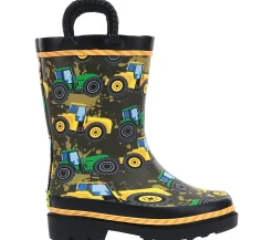 Boots|Outdoor Shoes|WESTERN CHIEF Tractor Tough Toddler Boys' (5-10) Rain Boot Black