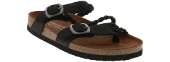 Comfort Sandals|Flat Sandals|WHITE MOUNTAIN Haziest Women’s Footbed Sandal Black
