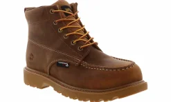 Safety Toe Boots|Slip Resistant|WOLVERINE Floorhand Moc Men’s Steel Toe Work Boot Brown