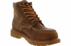 Safety Toe Boots|Slip Resistant|WOLVERINE Floorhand Moc Men’s Steel Toe Work Boot Brown